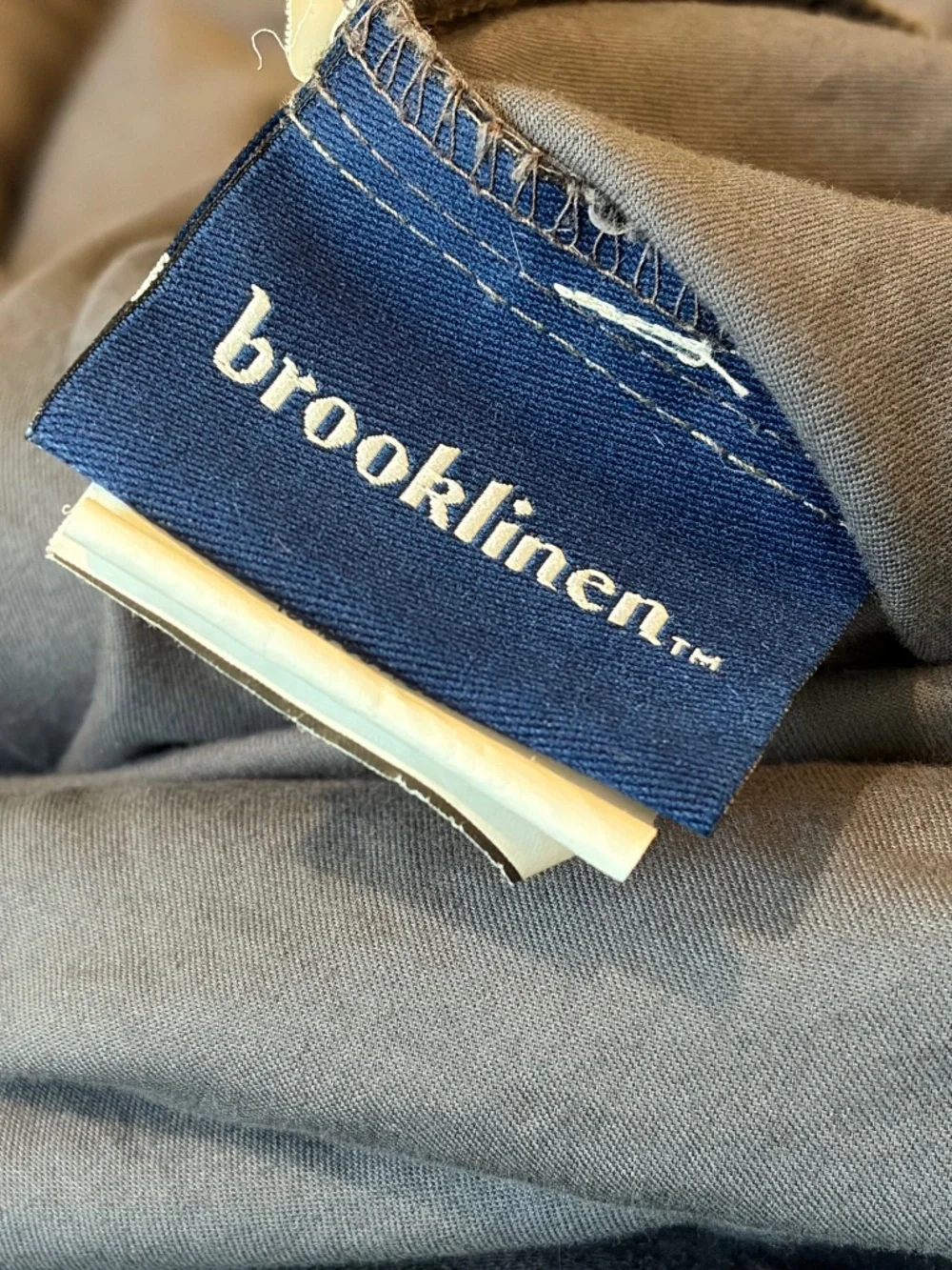 BROOKLINEN Linen Cotton Twin Twin/XL Duvet Cover BEDDING Gray Button Closure